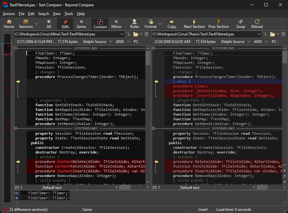 Beyond Compare 文字比較介面