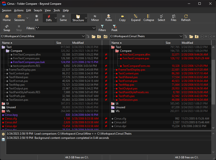 Beyond Compare 資料夾比較