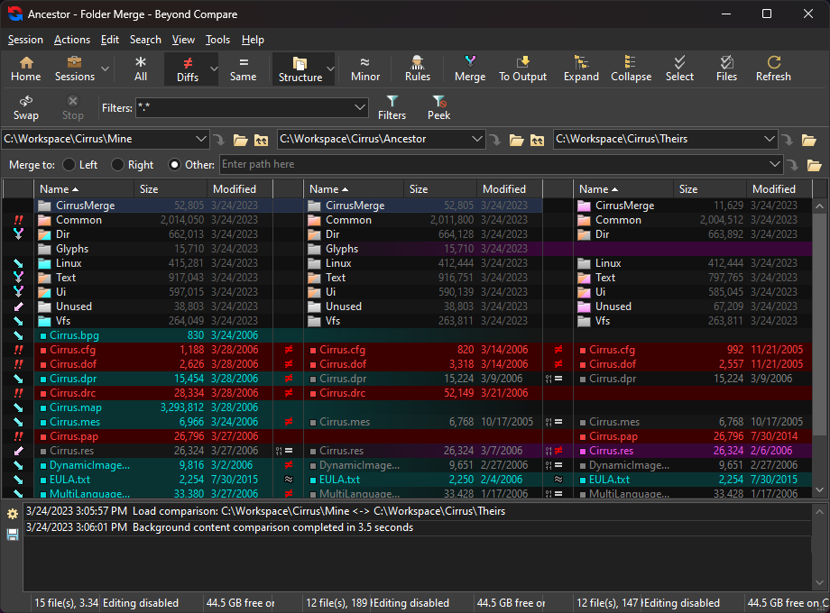 資料夾合併介面